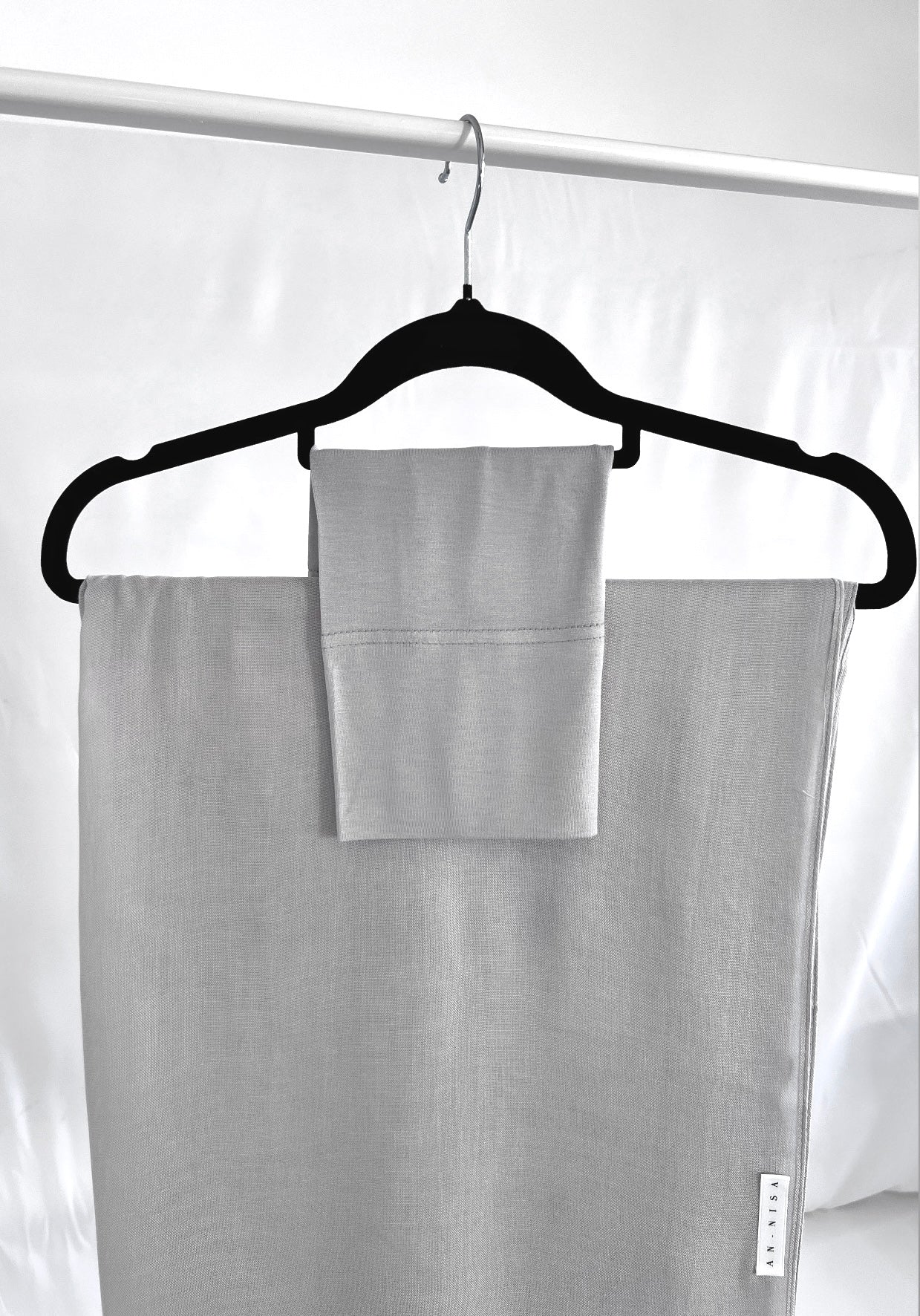 Light Grey Matching Modal Hijab Set